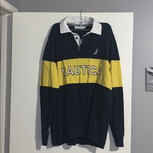 Nautica long sleeve polo t shirt